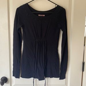 Washed black cotton top